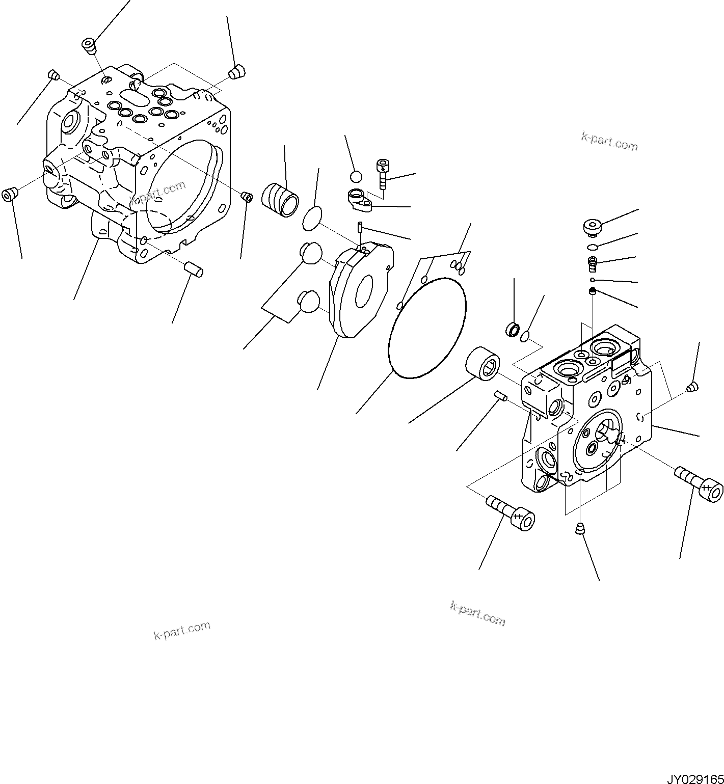 Komatsu parts book diagram for PC55MR-5E0 S/N 9101 AND UP: ENGINE RELATED PARTS, PISTON PUMP (1/5)