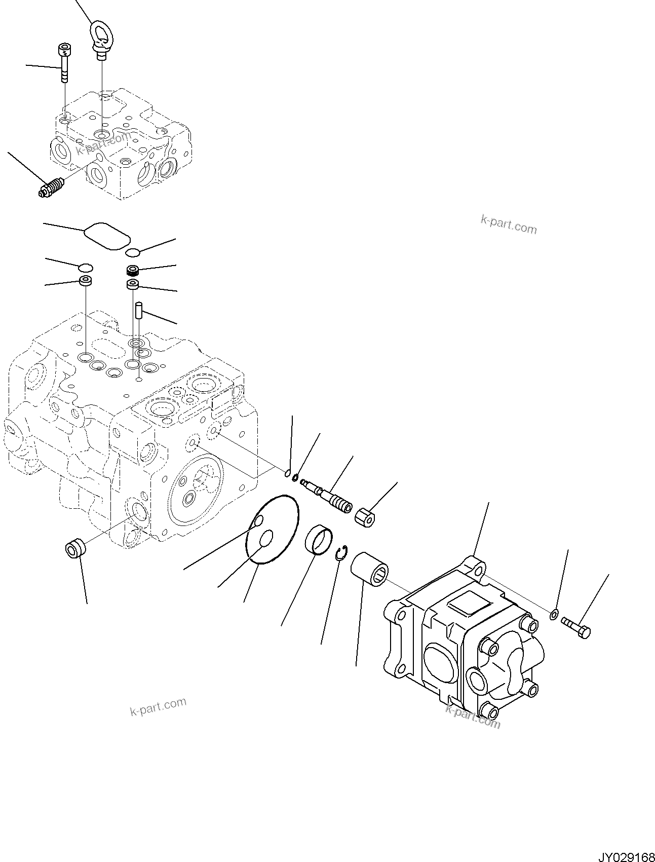Komatsu parts book diagram for PC55MR-5E0 S/N 9101 AND UP: ENGINE RELATED PARTS, PISTON PUMP (4/5)