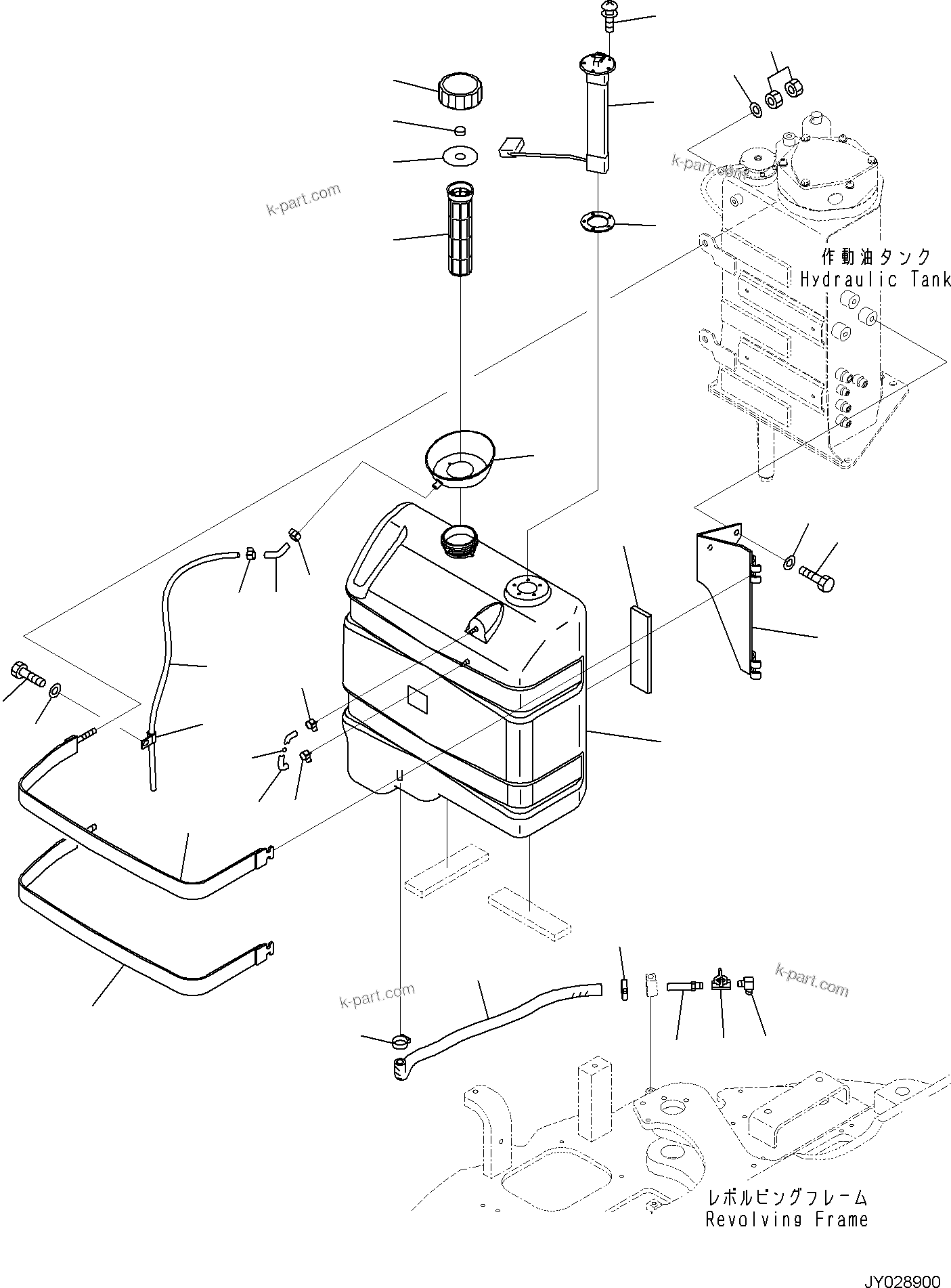 Komatsu parts book diagram for PC55MR-5E0 S/N 9101 AND UP: FUEL TANK, RELATED PARTS