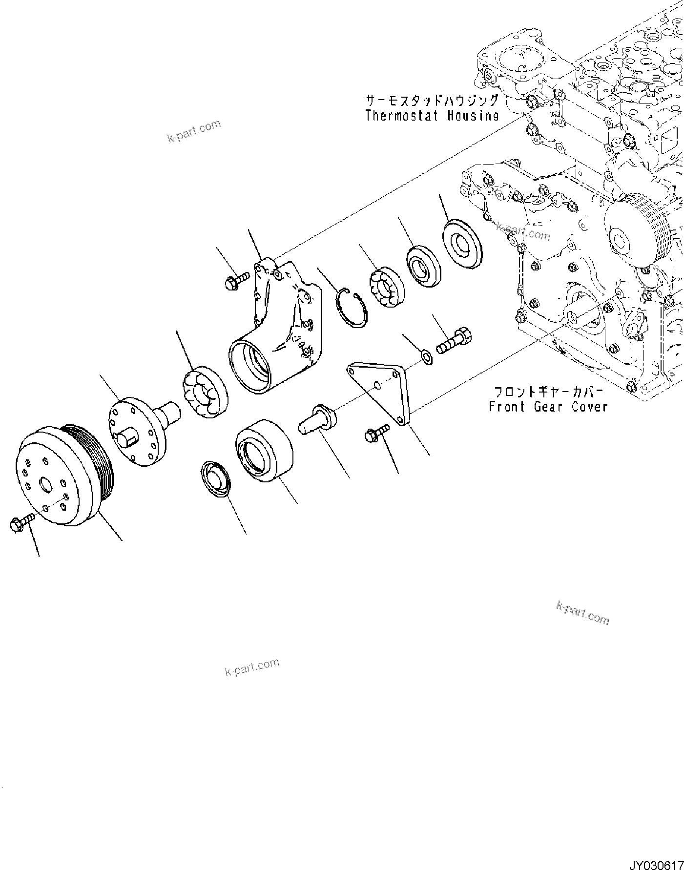 Komatsu parts book diagram for SAA4D95LE-7A S/N 801699-UP FOR PW118MR-11: ENGINE COOLING SYSTEM, COOLING FAN DRIVE