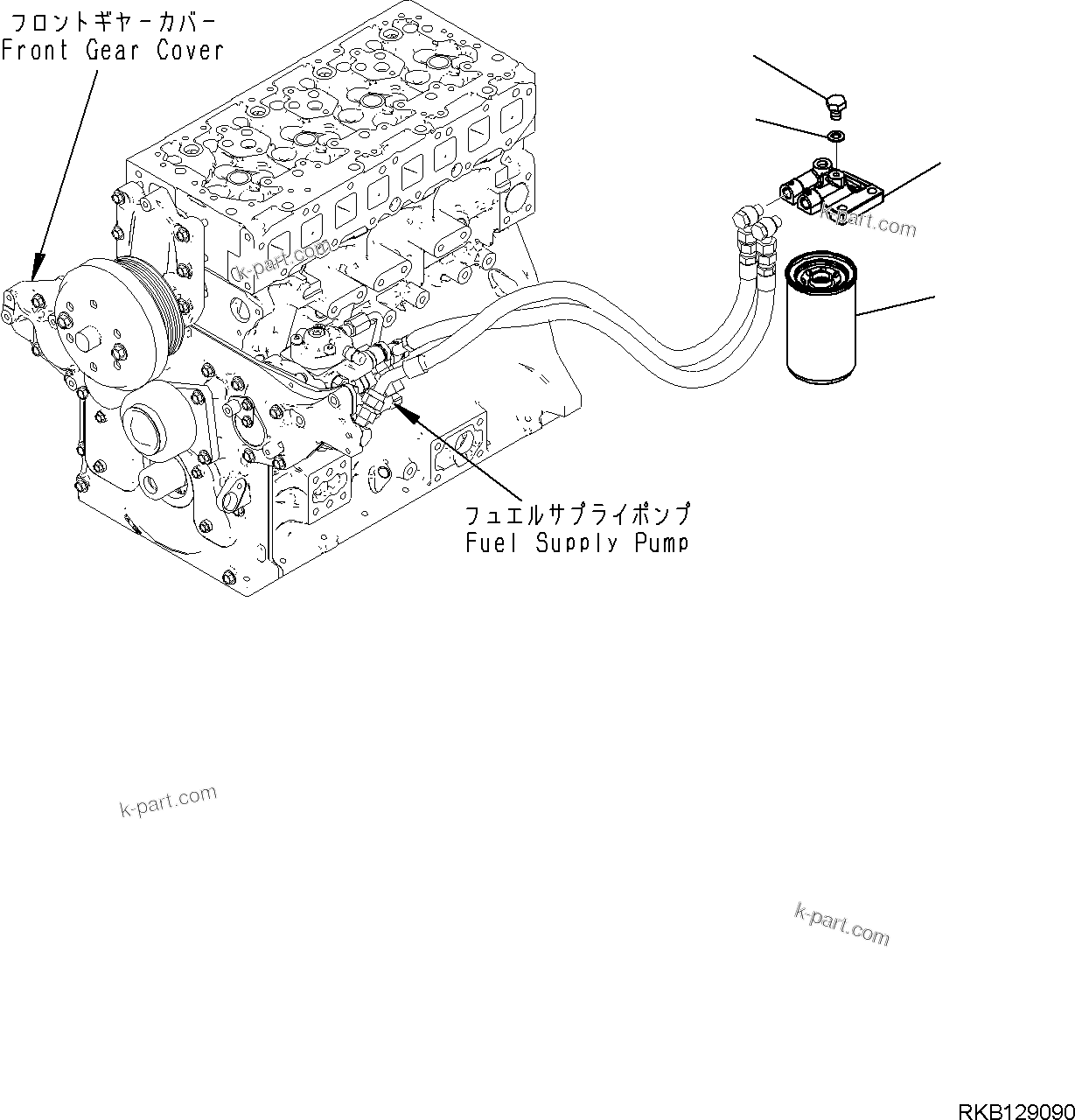 Komatsu parts book diagram for SAA4D95LE-7A S/N 801699-UP FOR PW118MR-11: ENGINE FUEL SYSTEM, FUEL FILTER