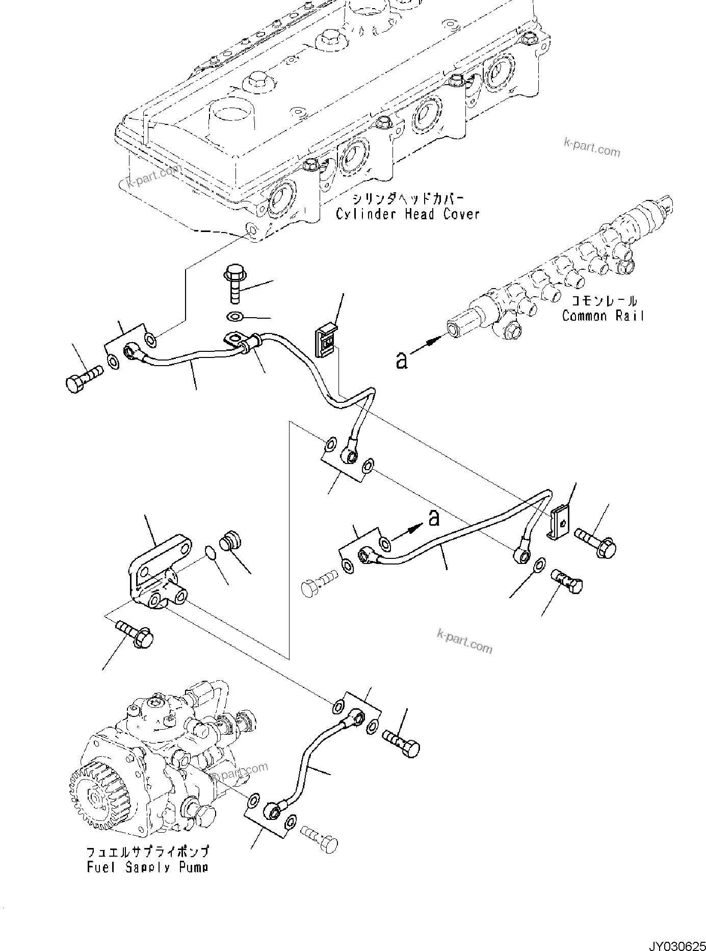 Komatsu parts book diagram for SAA4D95LE-7A S/N 801699-UP FOR PW118MR-11: ENGINE FUEL SYSTEM, FUEL INJECTION PIPING