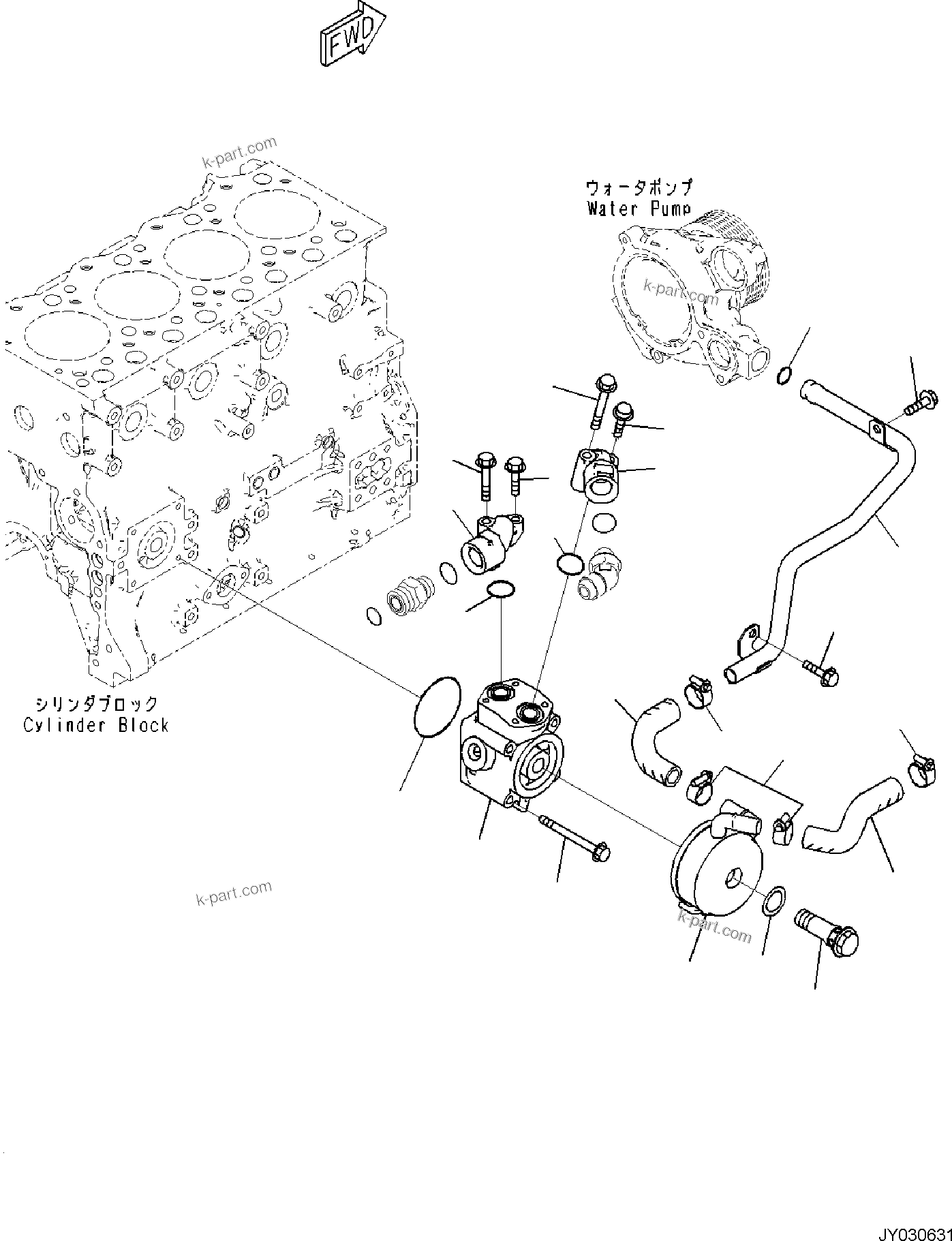 Komatsu parts book diagram for SAA4D95LE-7A S/N 801699-UP FOR PW118MR-11: ENGINE LUBRICATING SYSTEM, ENGINE OIL COOLER