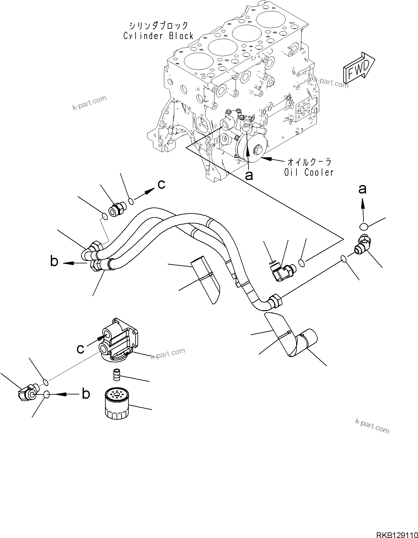 Komatsu parts book diagram for SAA4D95LE-7A S/N 801699-UP FOR PW118MR-11: ENGINE LUBRICATING SYSTEM, ENGINE OIL FILTER