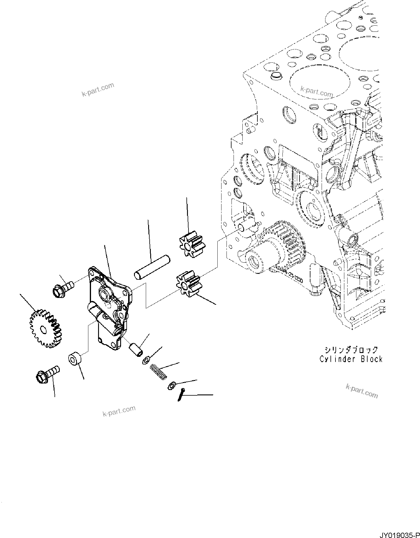 Komatsu parts book diagram for SAA4D95LE-7A S/N 801699-UP FOR PW118MR-11: ENGINE LUBRICATING SYSTEM, ENGINE OIL PUMP