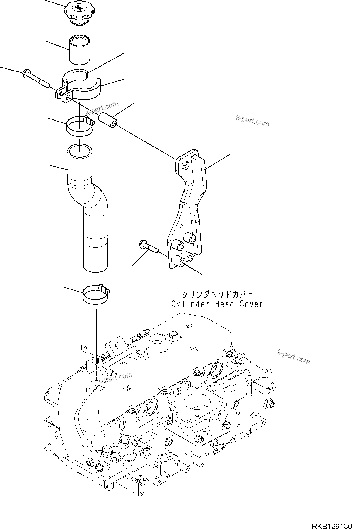 Komatsu parts book diagram for SAA4D95LE-7A S/N 801699-UP FOR PW118MR-11: ENGINE CYLINDER BLOCK AND ITS RELATED PARTS, ENGINE OIL FILLER