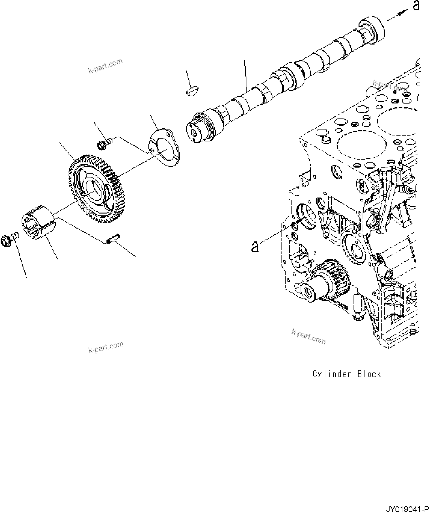 Komatsu parts book diagram for SAA4D95LE-7A S/N 801699-UP FOR PW118MR-11: ENGINE CYLINDER BLOCK AND ITS RELATED PARTS, CAMSHAFT