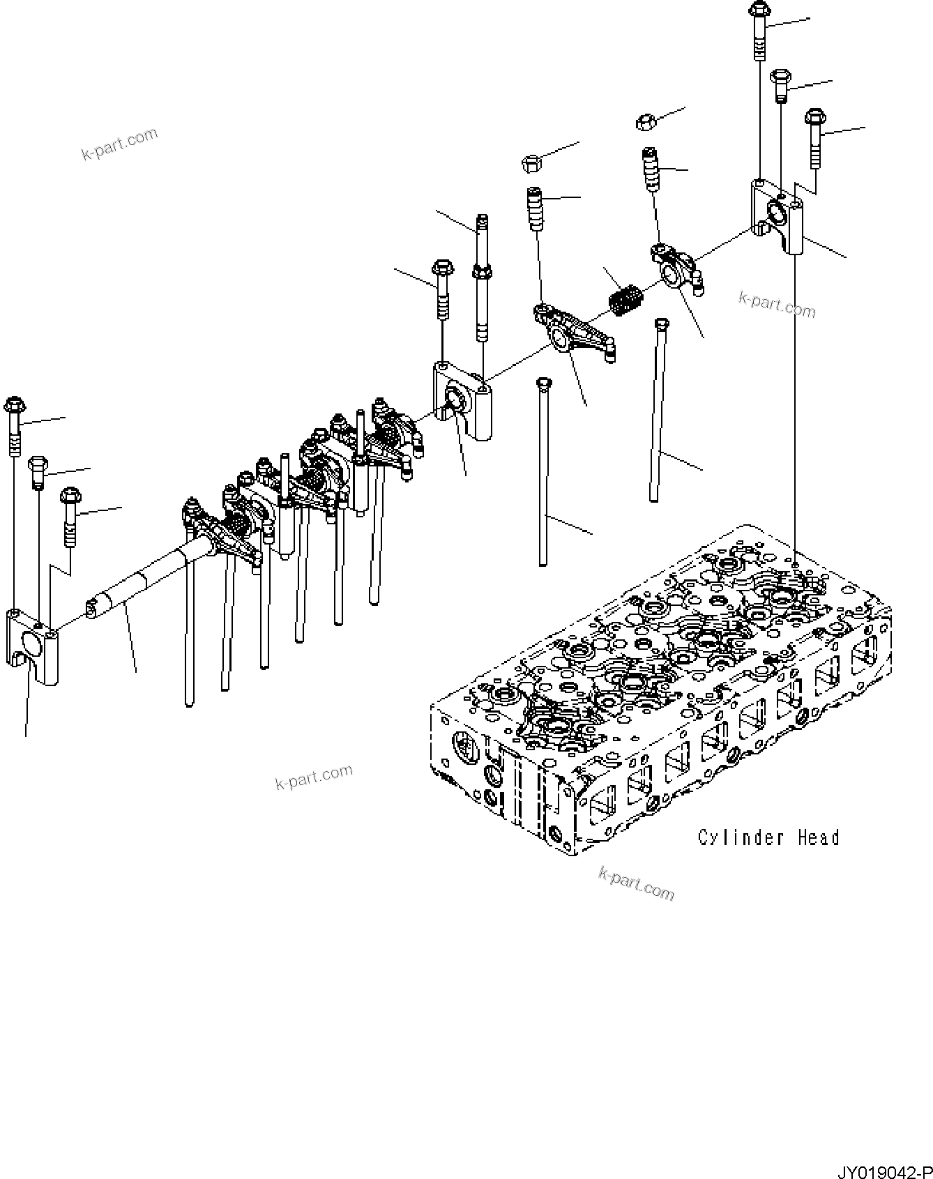 Komatsu parts book diagram for SAA4D95LE-7A S/N 801699-UP FOR PW118MR-11: ENGINE CYLINDER BLOCK AND ITS RELATED PARTS, ROCKER ARM