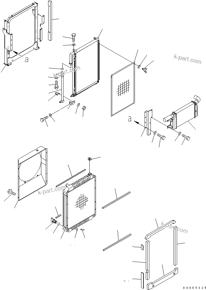Komatsu parts book diagram for PW150ES-6K S/N K30001-UP: COOLING (RADIATOR AND OIL COOLER)(#K35001-)