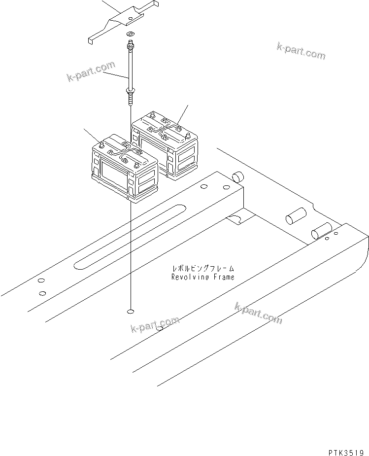 Komatsu parts book diagram for PW150ES-6K S/N K30001-UP: BATTERY (LARGE CAPACITY)