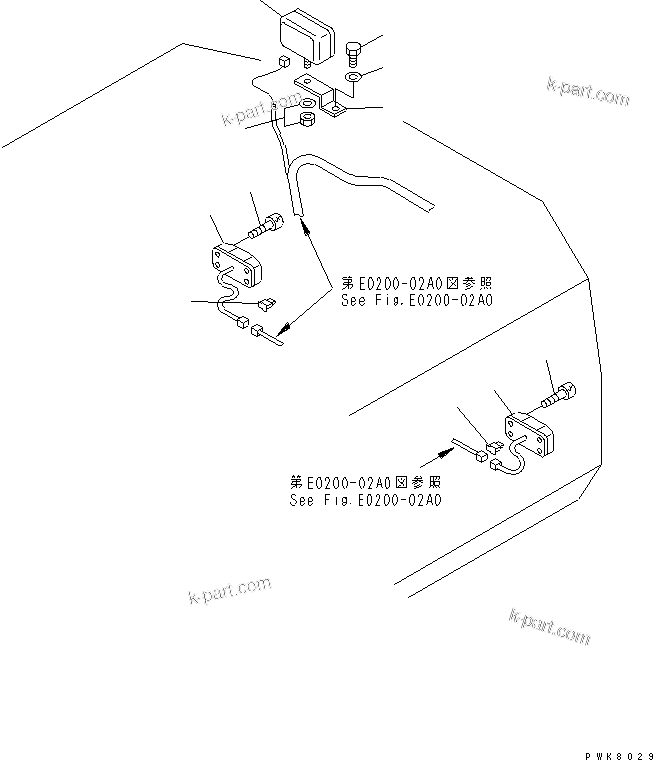 Komatsu parts book diagram for PW150ES-6K S/N K30001-UP: WIRING (REAR WORK LAMP AND TAIL LAMP)(#K30001-K35000)