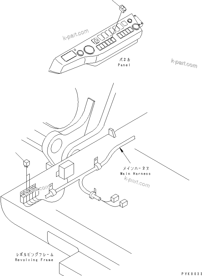 Komatsu parts book diagram for PW150ES-6K S/N K30001-UP: ATTACHMENT ELECTRICAL (WITH FOUR OUTRIGGER)