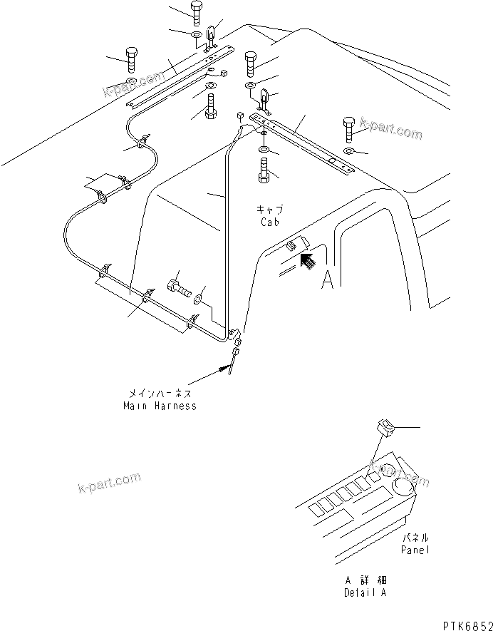 Komatsu parts book diagram for PW150ES-6K S/N K30001-UP: BEACON LIGHT (ITALIAN SPEC.)