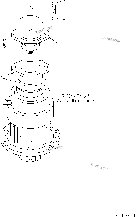 Komatsu parts book diagram for PW150ES-6K S/N K30001-UP: SWING MOTOR (RELATED PARTS)
