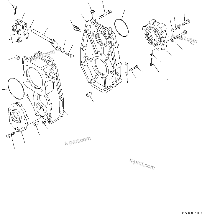 Komatsu parts book diagram for PW150ES-6K S/N K30001-UP: TRANSMISSION (INNER PARTS) (1/2) (20 KPH)