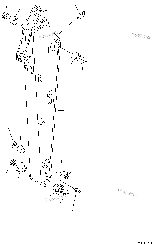 Komatsu parts book diagram for PW150ES-6K S/N K30001-UP: ARM (2.1M)