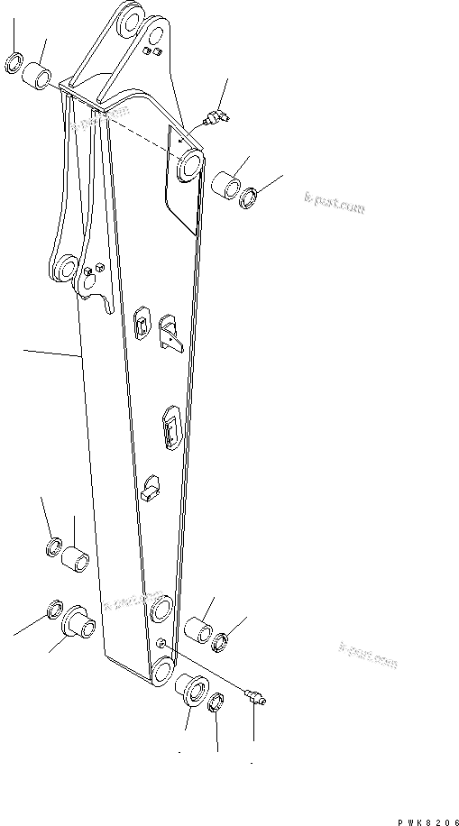 Komatsu parts book diagram for PW150ES-6K S/N K30001-UP: ARM (2.5M)