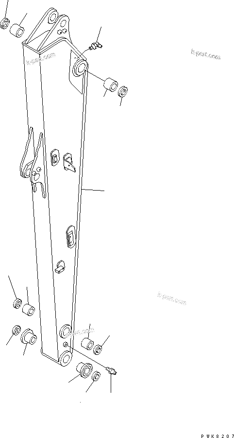 Komatsu parts book diagram for PW150ES-6K S/N K30001-UP: ARM (3.0M)