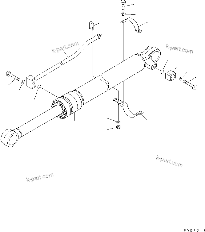 Komatsu parts book diagram for PW150ES-6K S/N K30001-UP: BUCKET CYLINDER