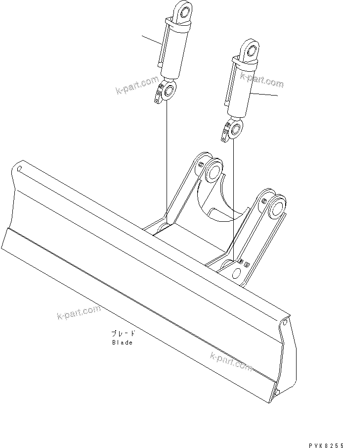 Komatsu parts book diagram for PW150ES-6K S/N K30001-UP: BLADE CYLINDER (FOR FRONT DOZER)