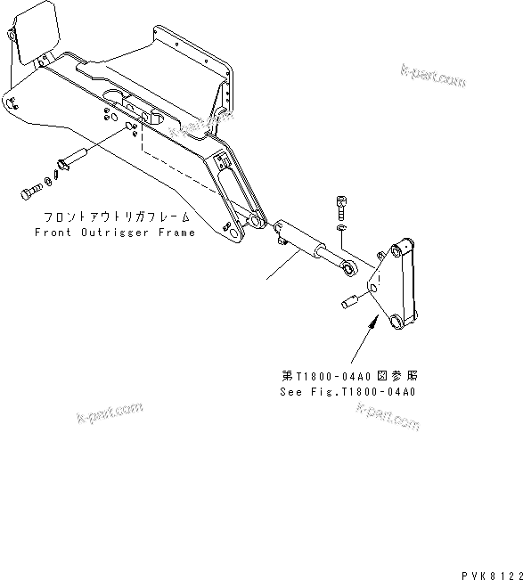 Komatsu parts book diagram for PW150ES-6K S/N K30001-UP: OUTRIGGER CYLINDER (FOR FRONT OUTRIGGER)
