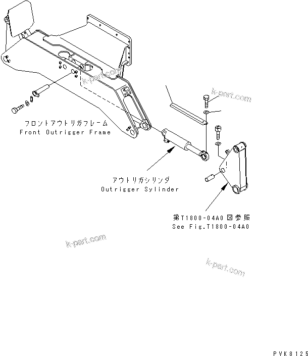 Komatsu parts book diagram for PW150ES-6K S/N K30001-UP: OUTRIGGER CYLINDER ROD PROTECTOR (FOR FRONT OUTRIGGER)