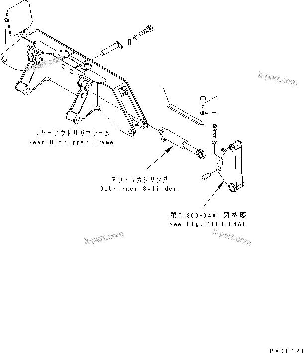 Komatsu parts book diagram for PW150ES-6K S/N K30001-UP: OUTRIGGER CYLINDER ROD PROTECTOR (FOR REAR OUTRIGGER)