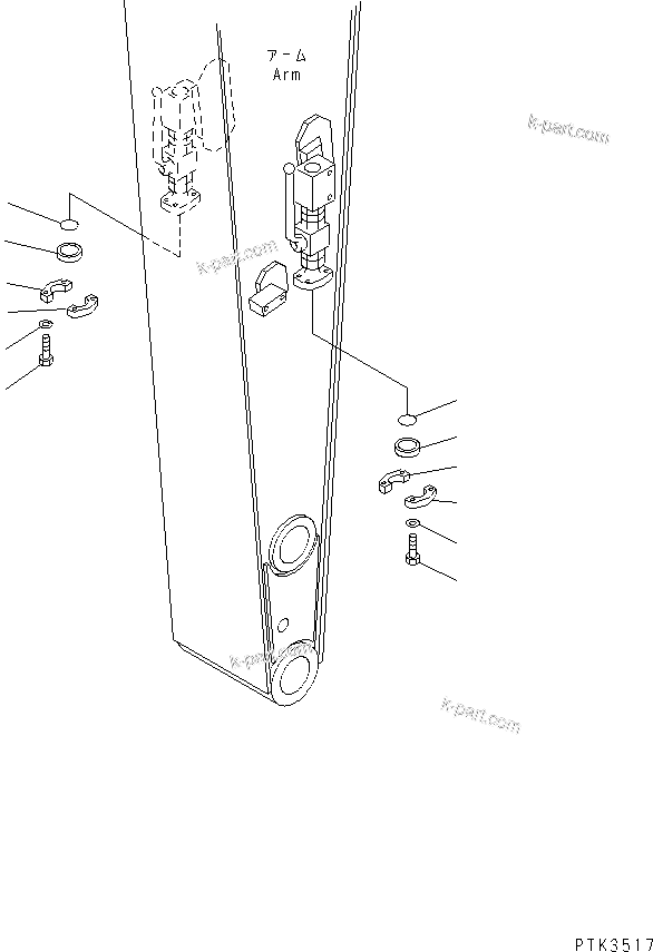 Komatsu parts book diagram for PW150ES-6K S/N K30001-UP: ATTACHMENT LINE ENDS
