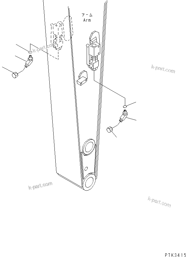 Komatsu parts book diagram for PW150ES-6K S/N K30001-UP: ATTACHMENT LINE ENDS (KA SPEC.)