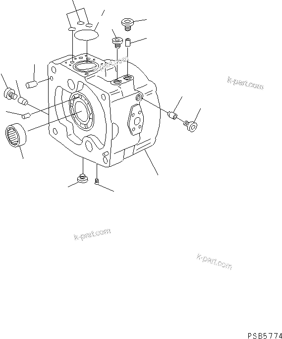 Komatsu parts book diagram for PW150ES-6K S/N K30001-UP: HYDRAULIC MAIN PUMP (3/4)