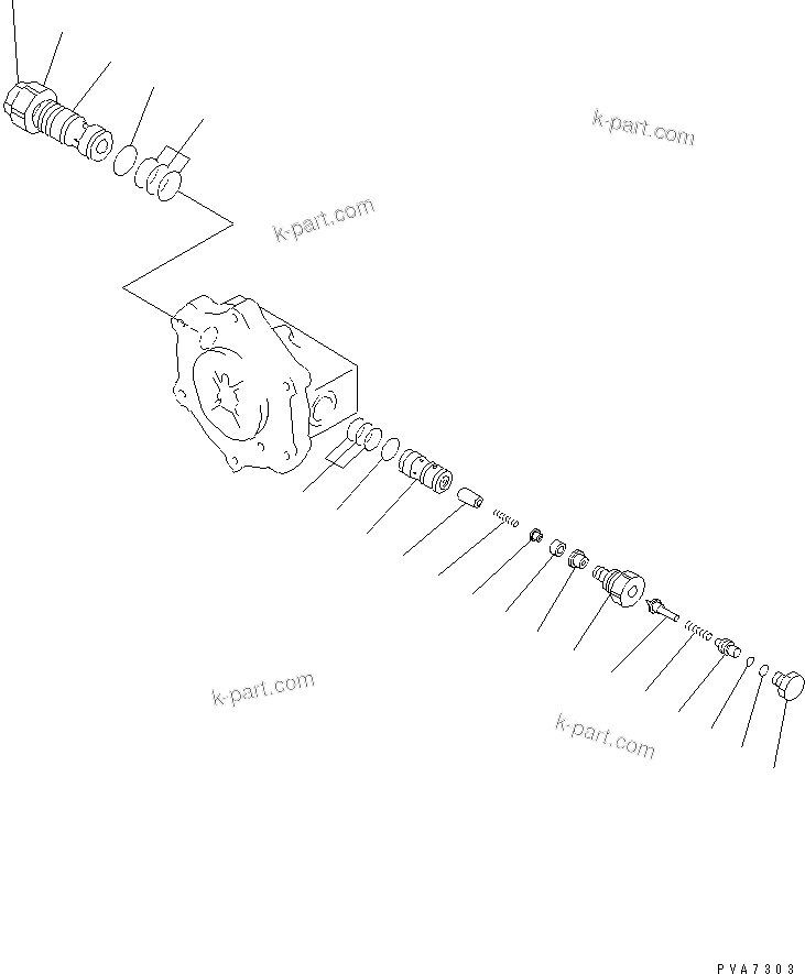 Komatsu parts book diagram for PW150ES-6K S/N K30001-UP: SWING MOTOR (INNER PARTS) (3/3) (FOR ROTARY ARM)