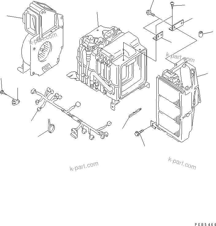 Komatsu parts book diagram for PW150ES-6K S/N K30001-UP: UINT ASS'Y (COOLING) (FOR AIR CONDITIONER)(#K30001-K35000)