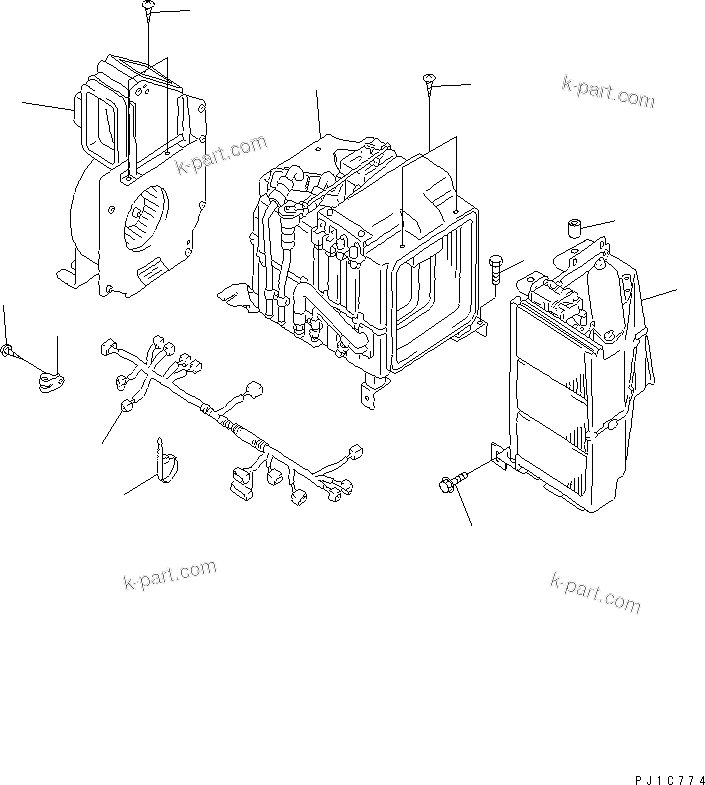 Komatsu parts book diagram for PW150ES-6K S/N K30001-UP: UINT ASS'Y (COOLING) (FOR AIR CONDITIONER)(#K35001-)