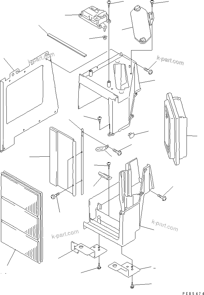 Komatsu parts book diagram for PW150ES-6K S/N K30001-UP: FILTER BOX ASS'Y (FOR AIR CONDITIONER)(#K30001-K35000)