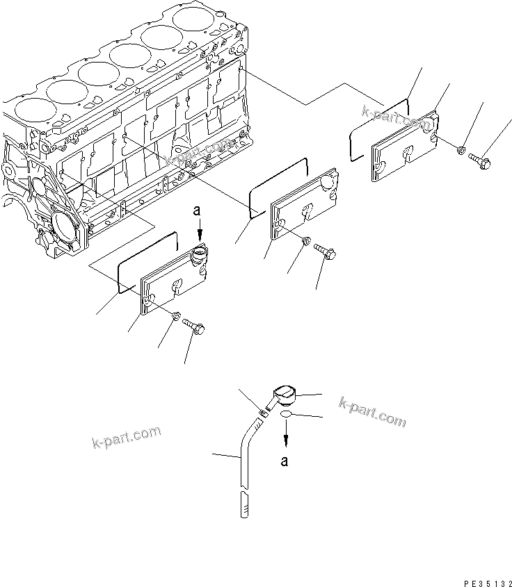 Komatsu parts book diagram for SAA6D125E-3K S/N .-UP: CAMFOLLOWER COVER
