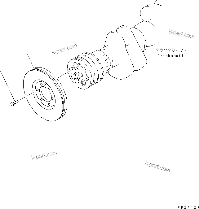 Komatsu parts book diagram for SAA6D125E-3K S/N .-UP: DAMPER