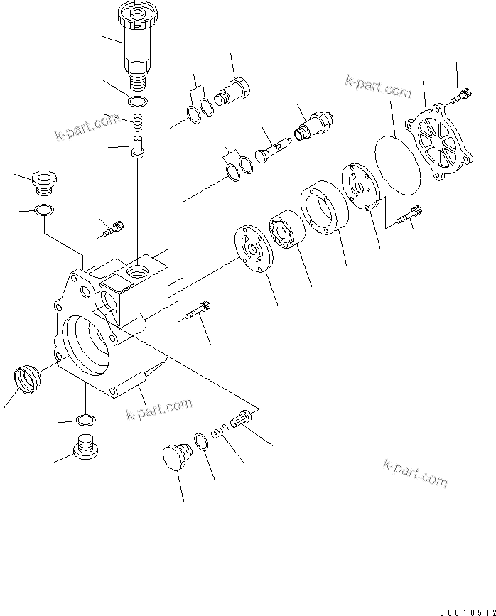 Komatsu parts book diagram for SAA6D125E-3K S/N .-UP: FUEL SUPPLY PUMP (2/2) (FEED PUMP) (INNER PARTS)