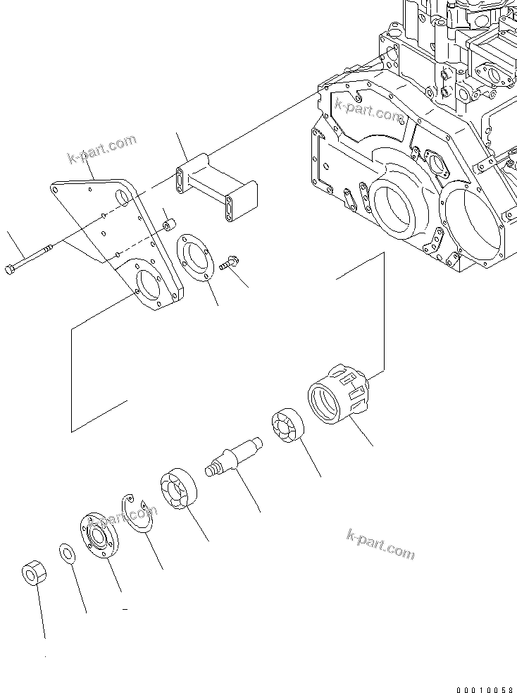 Komatsu parts book diagram for SAA6D125E-3K S/N .-UP: FAN DRIVE