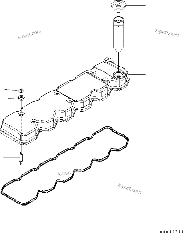 Komatsu parts book diagram for SAA6D107E-1BA S/N .-UP: VALVE COVER
