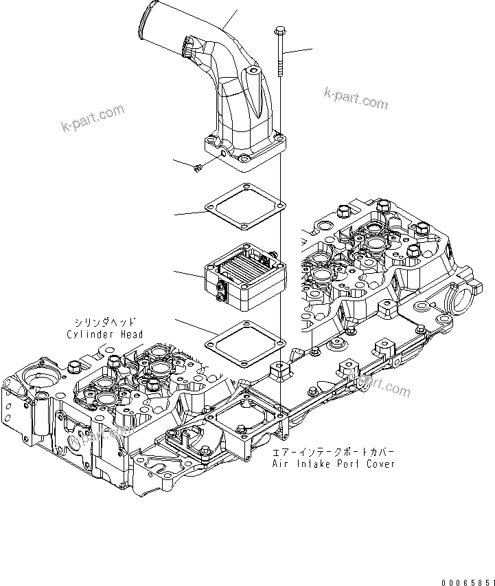 Komatsu parts book diagram for SAA6D107E-1BA S/N .-UP: AIR INTAKE HEATER AND CONNECTIONS