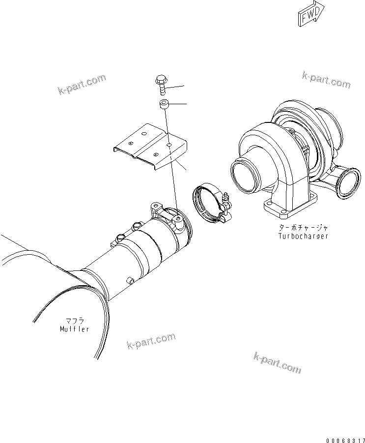 Komatsu parts book diagram for SAA6D107E-1BA S/N .-UP: HEAT SHIELD