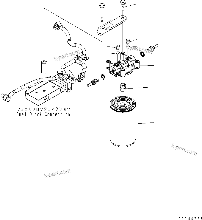 Komatsu parts book diagram for SAA6D107E-1BA S/N .-UP: FUEL FILTER