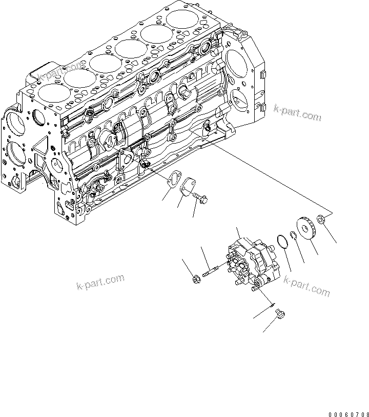 Komatsu parts book diagram for SAA6D107E-1BA S/N .-UP: FUEL INJECTION PUMP