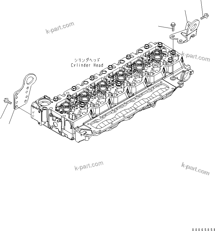 Komatsu parts book diagram for SAA6D107E-1BA S/N .-UP: ENGINE LIFTING BRACKET