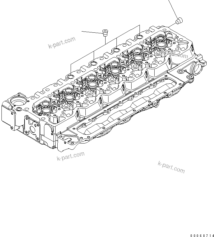 Komatsu parts book diagram for SAA6D107E-1KB-W S/N 30909615-UP: CYLINDER HEAD PLUG (1/2)