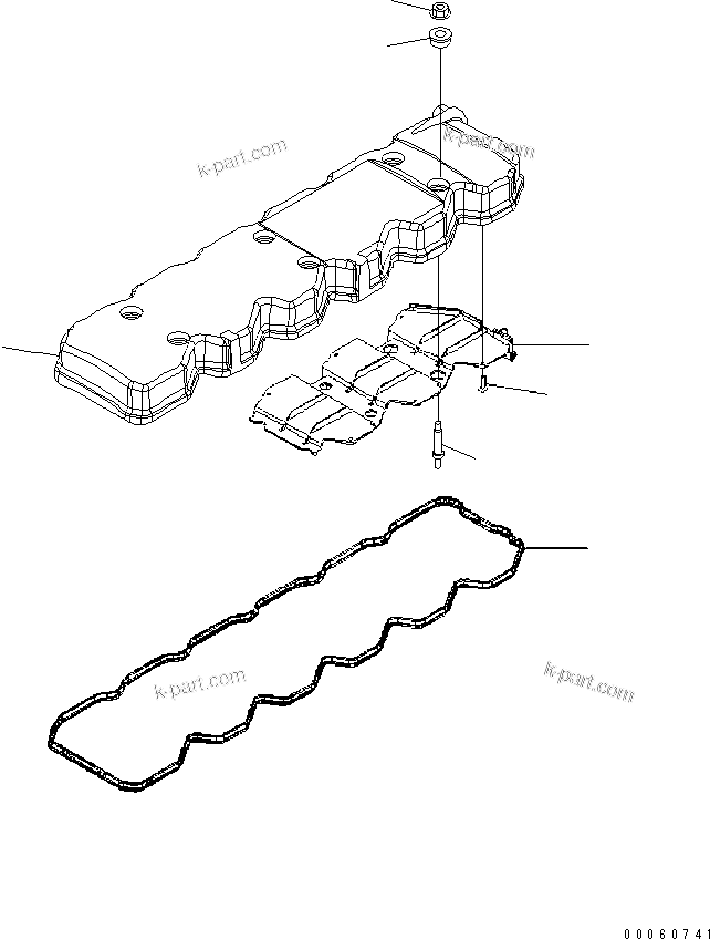 Komatsu parts book diagram for SAA6D107E-1KB-W S/N 30909615-UP: HEAD COVER