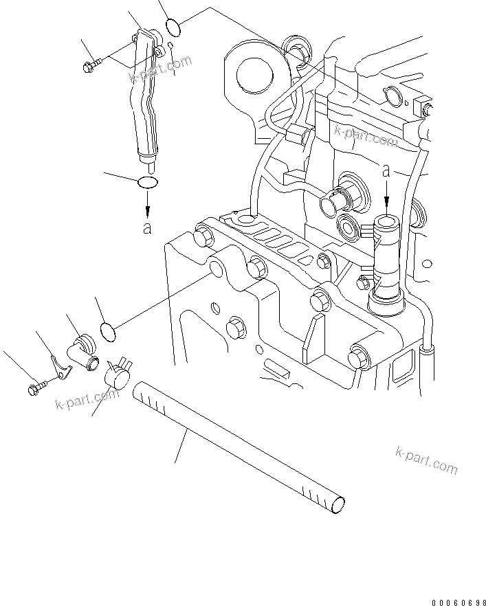 Komatsu parts book diagram for SAA6D107E-1KB-W S/N 30909615-UP: BREATHER AND HOSE