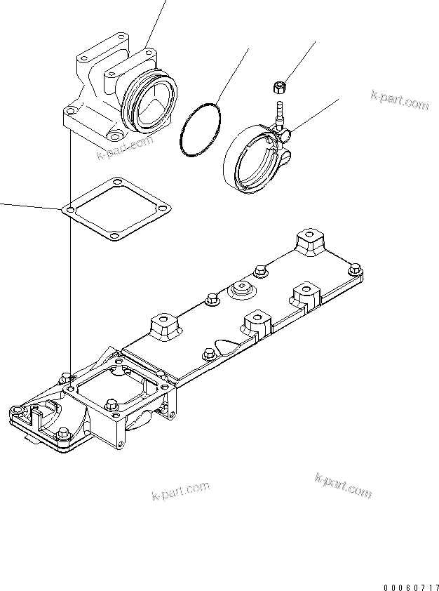 Komatsu parts book diagram for SAA6D107E-1KB-W S/N 30909615-UP: AIR INTAKE CONNECTOR
