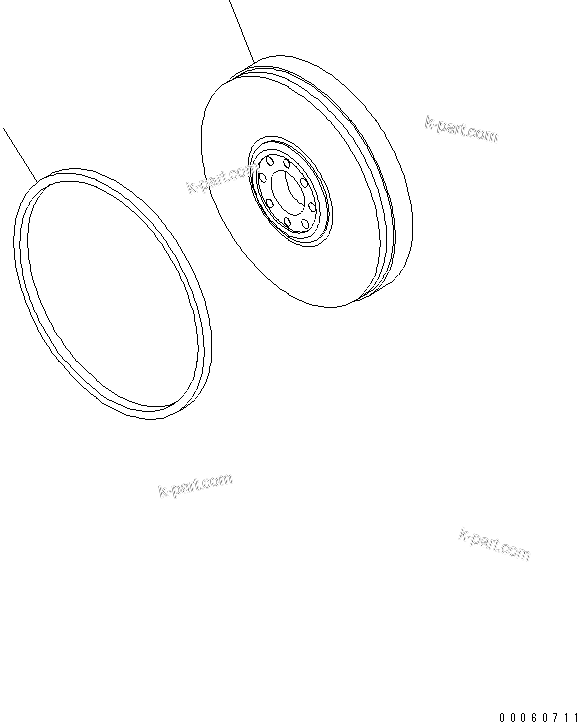 Komatsu parts book diagram for SAA6D107E-1KB-W S/N 30909615-UP: FLYWHEEL