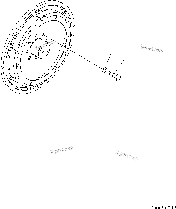Komatsu parts book diagram for SAA6D107E-1KB-W S/N 30909615-UP: FLYWHEEL MOUNTING